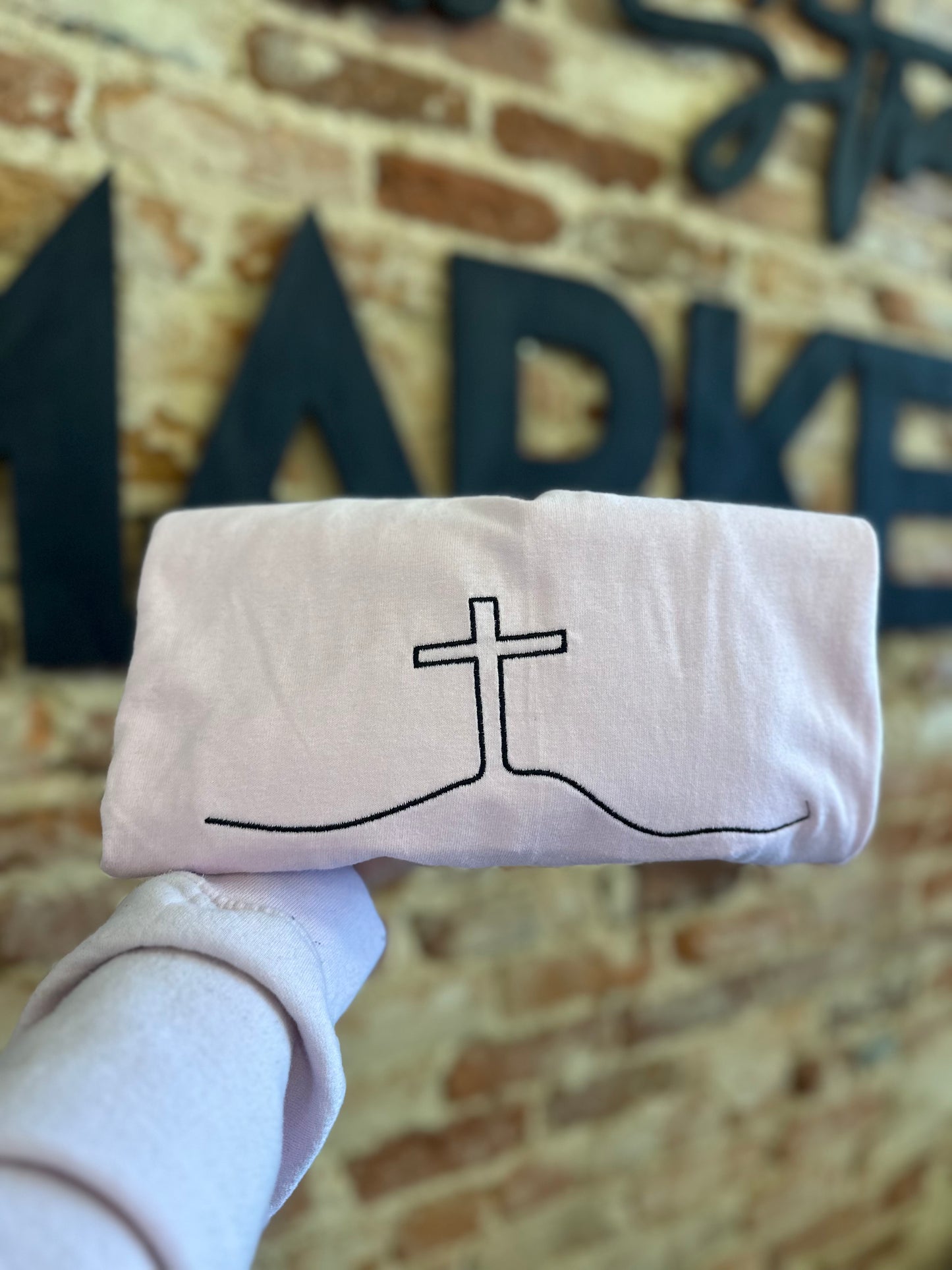 Cross Embroidered T-shirt