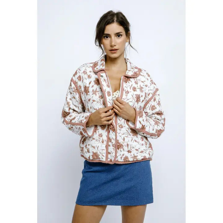 Floral Print Quilt Jacket