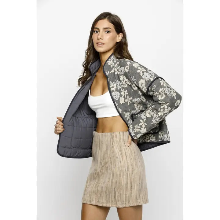 Blue and Ivory Quilt Jacket