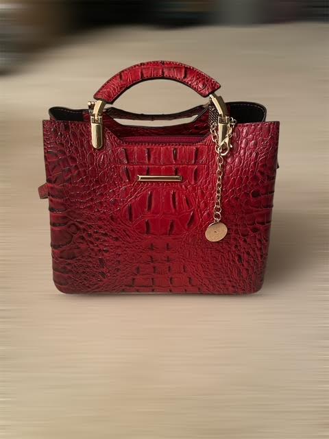 Red Faux Leather Handbag