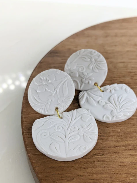 TEXTURED DANGLE CIRCLE OVER CEMI CIRCLE