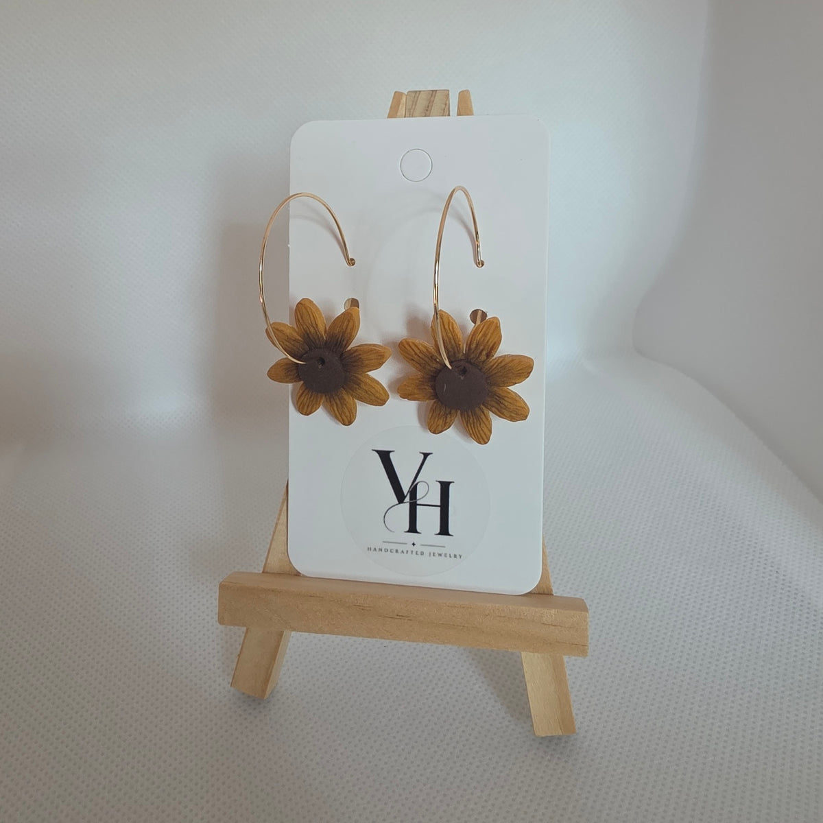 Vintage Sunflower Hoop Earrings