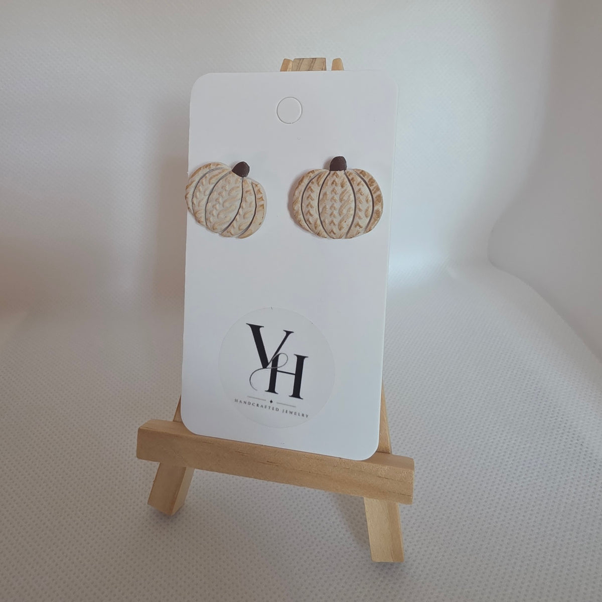 Off White Thankful Pumpkin Post Earrings