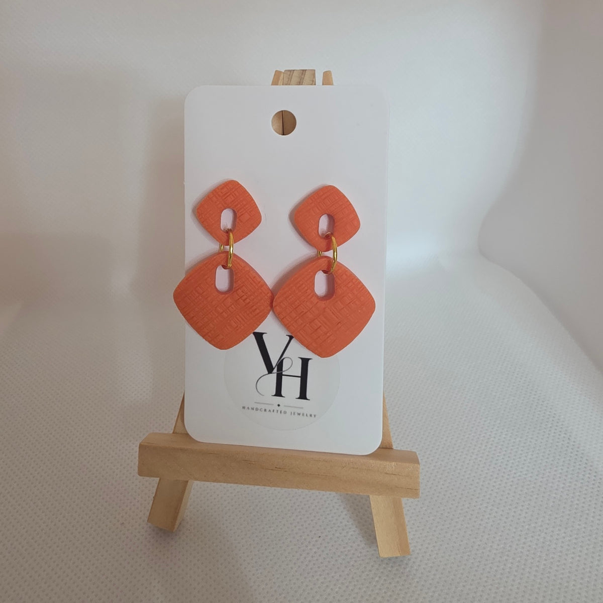 Orange Oval Dangle Earrings