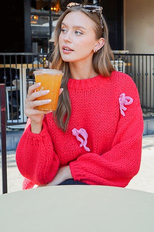 Chunky Sweater with Bows