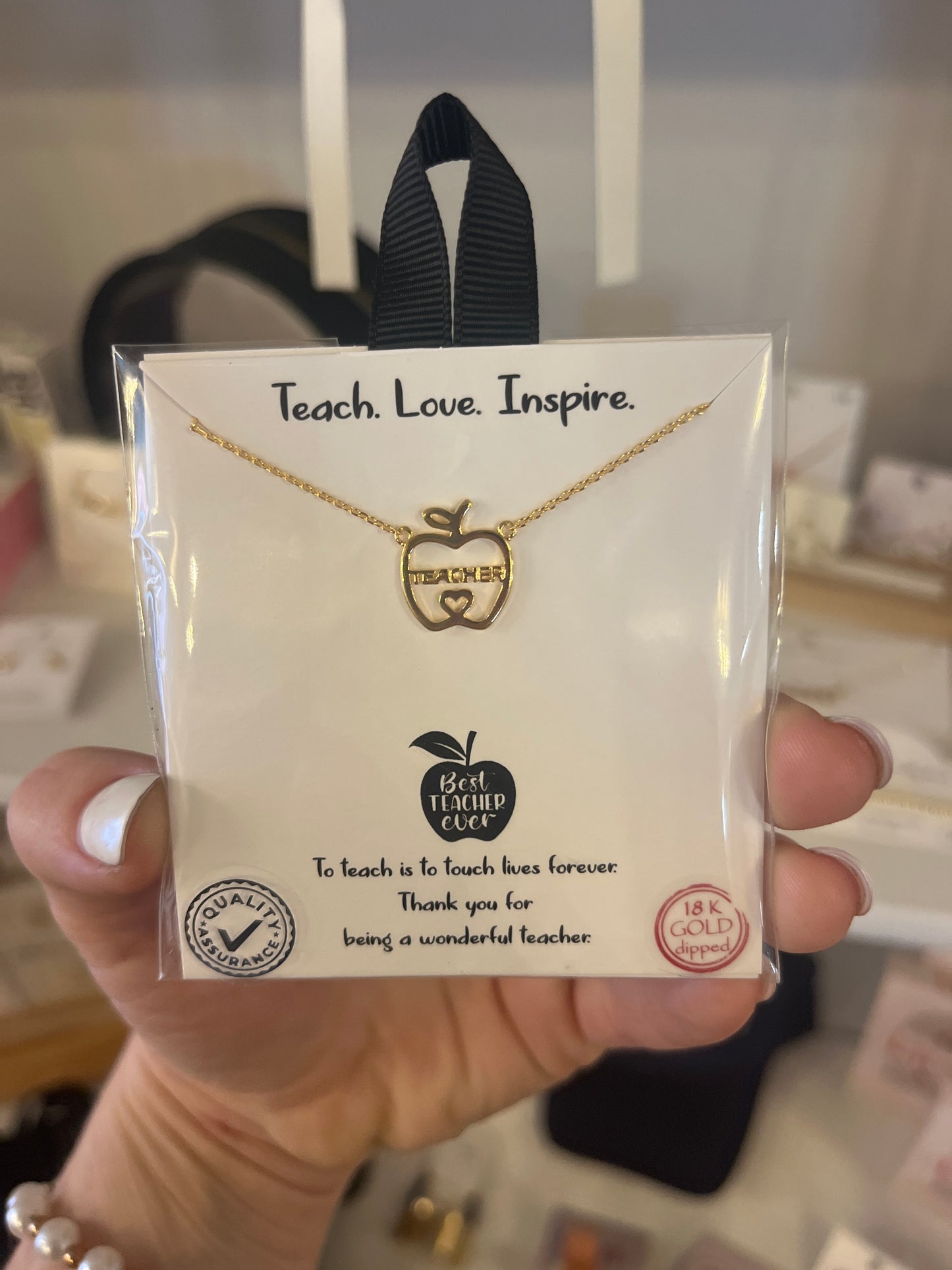 Best Teacher Ever Necklace