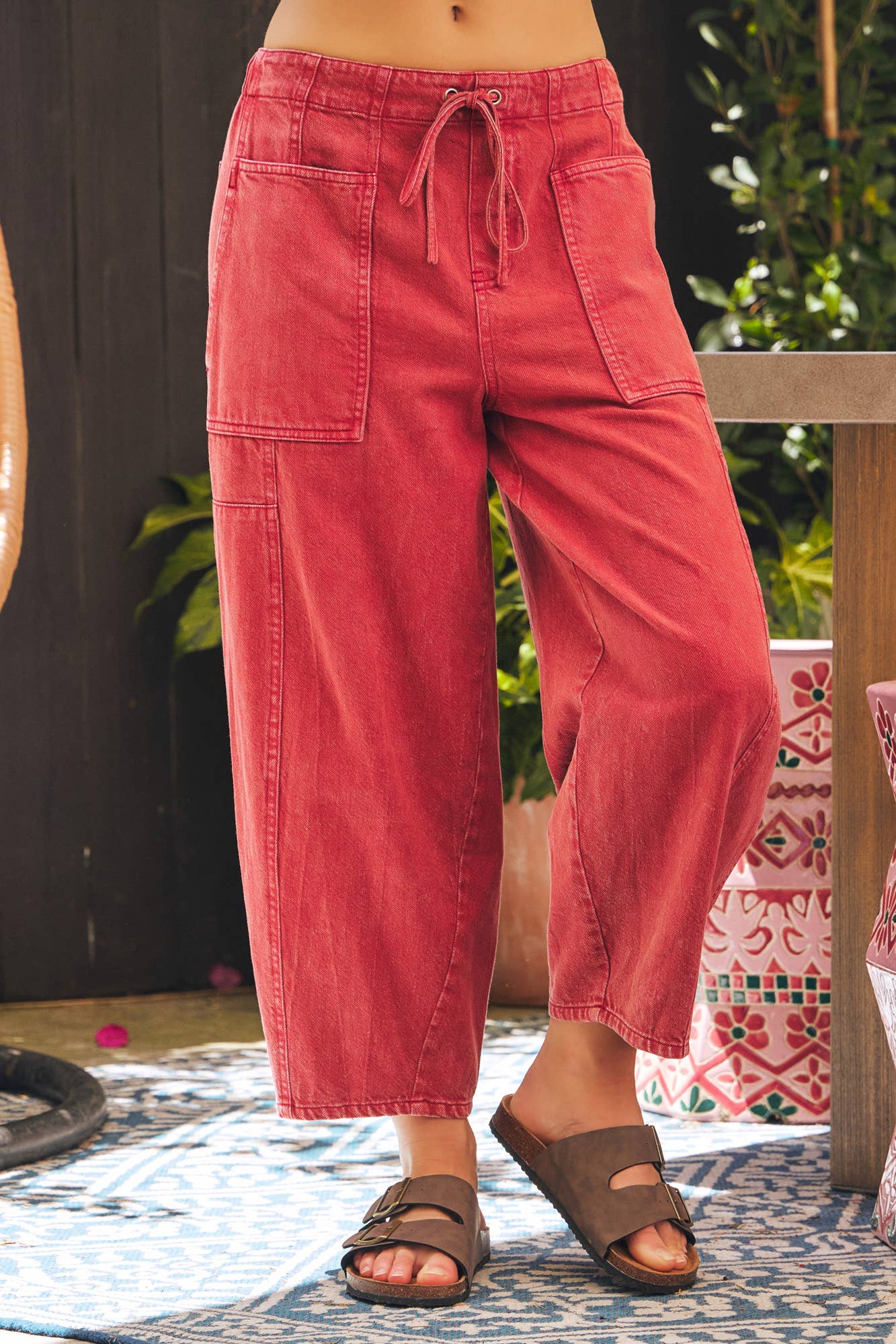 Brick Red Pants with Pockets