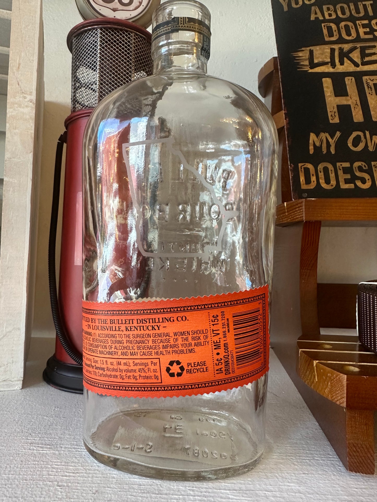 Etched Bourbon Bottle