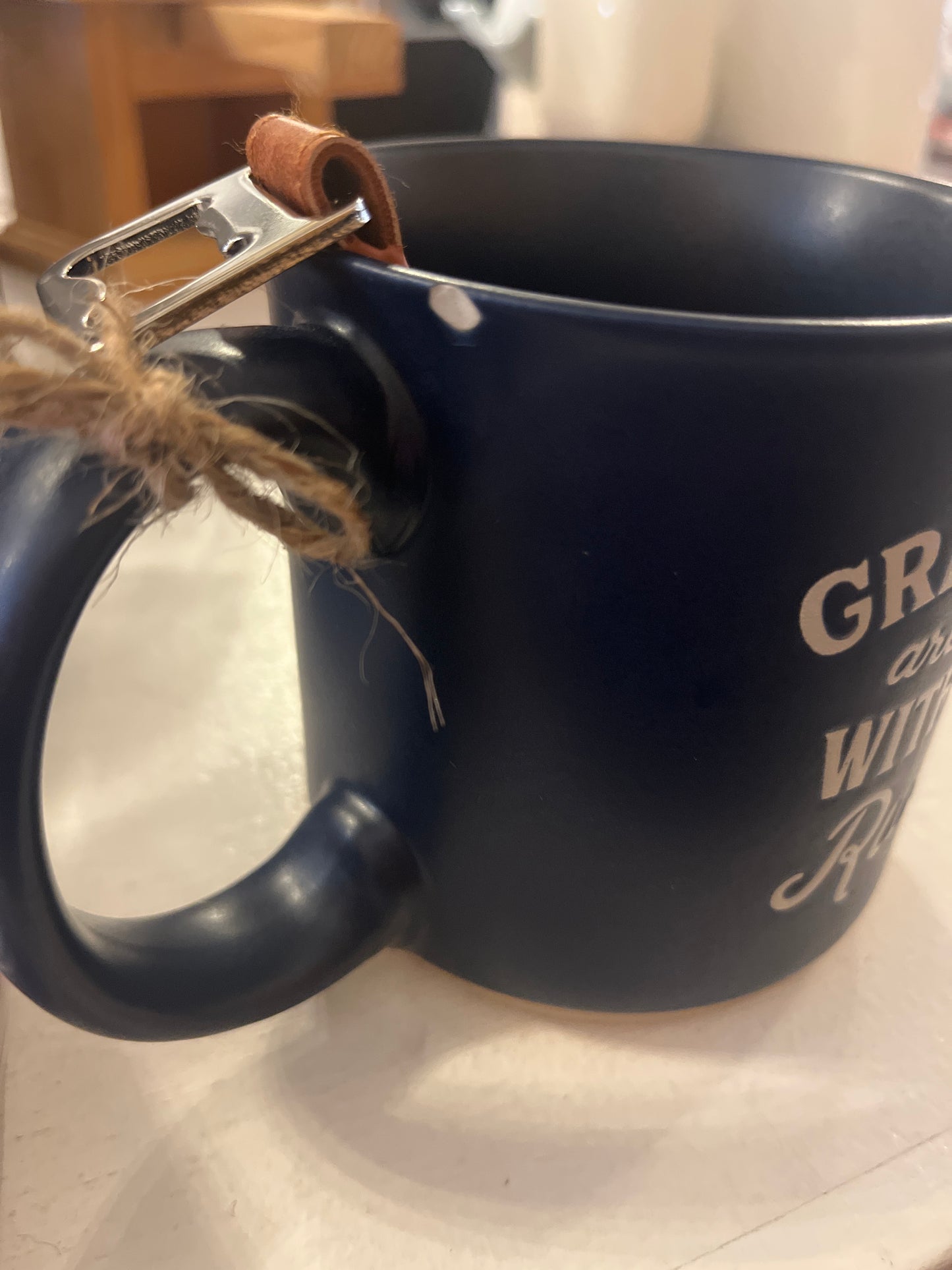Grandpas are Dads Without Rules Mug and Bottle Opener Keychain Set