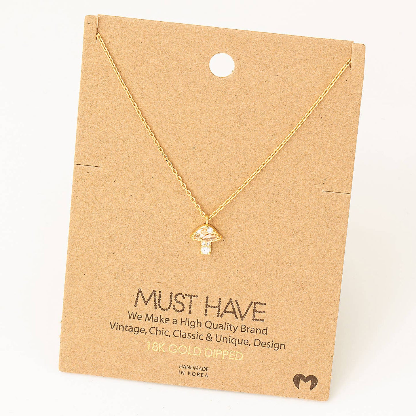 Mini Mushroom Pendant Necklace