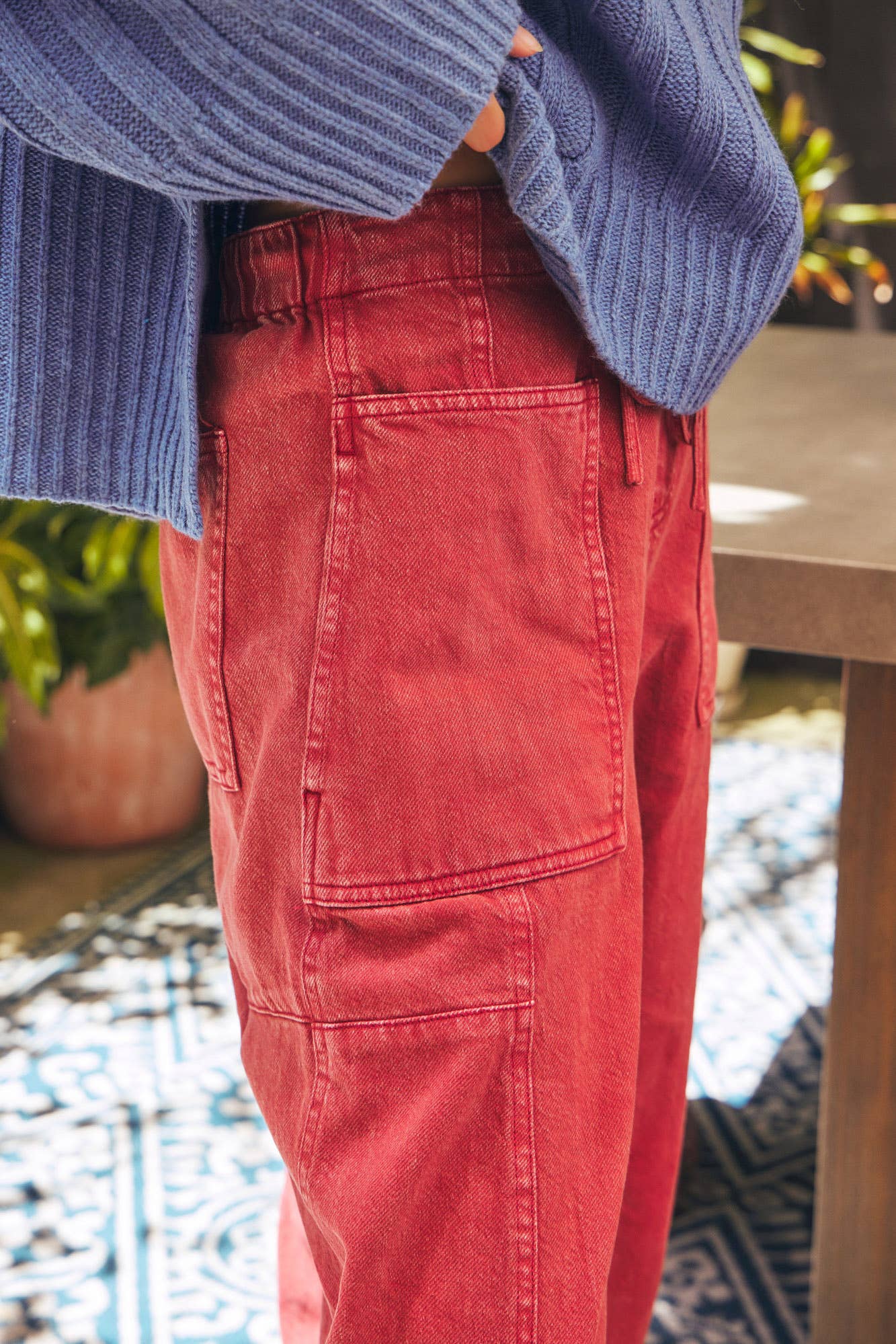 Brick Red Pants with Pockets