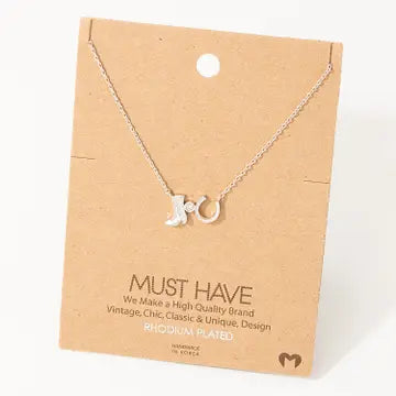 Western Cowboy Boots and Horse Shoe Necklace