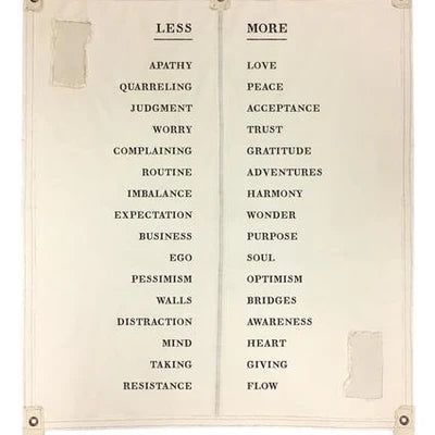 Canvas Wall Hanging - More/Less - 46” x 57