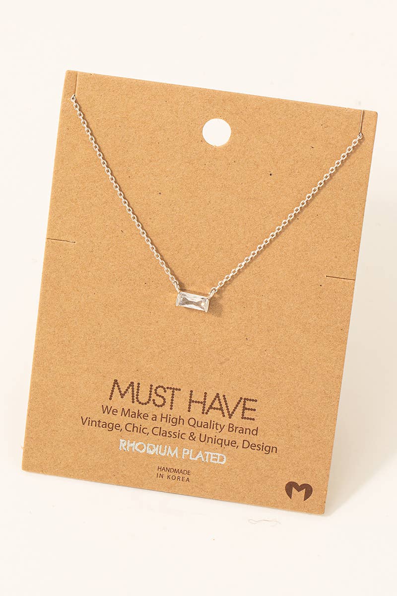 Mini Stud Rhinestone Pendant Necklace