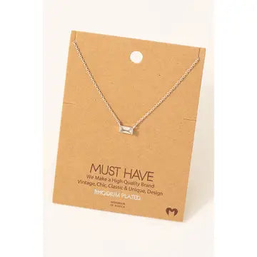 Mini Stud Rhinestone Pendant Necklace