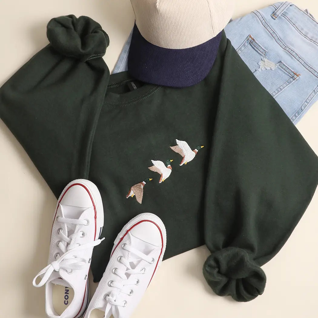 Flying Mallard Embroidered Heavyweight Fleece Sweatshirt