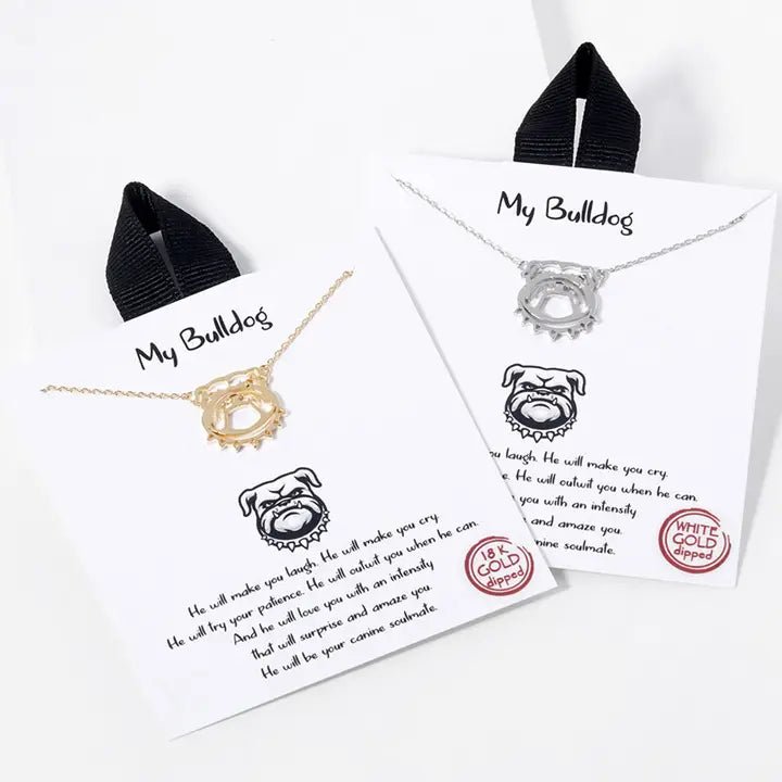 Gold Dipped Bulldog Necklace