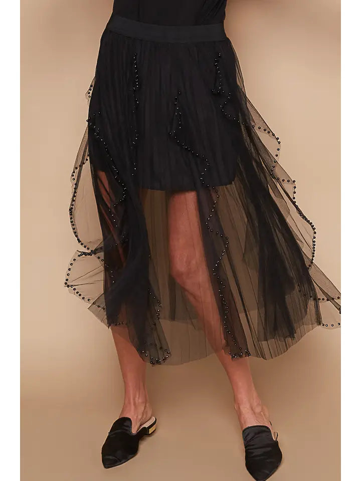 Pearled Ruffle Skirt