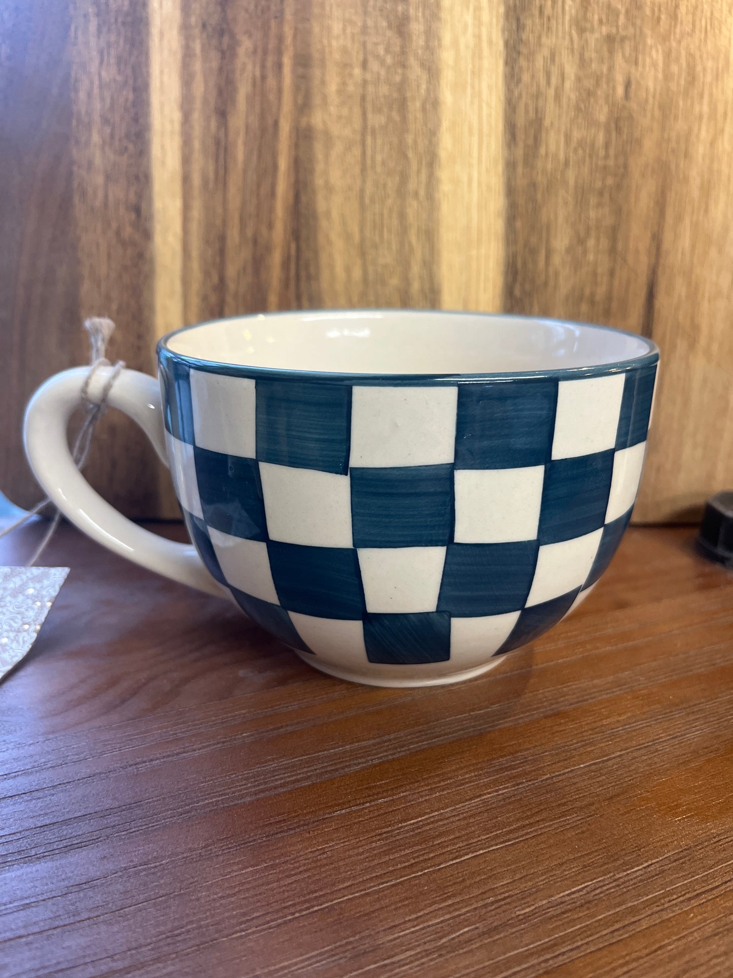 Large Hand Painted Checkered Mug