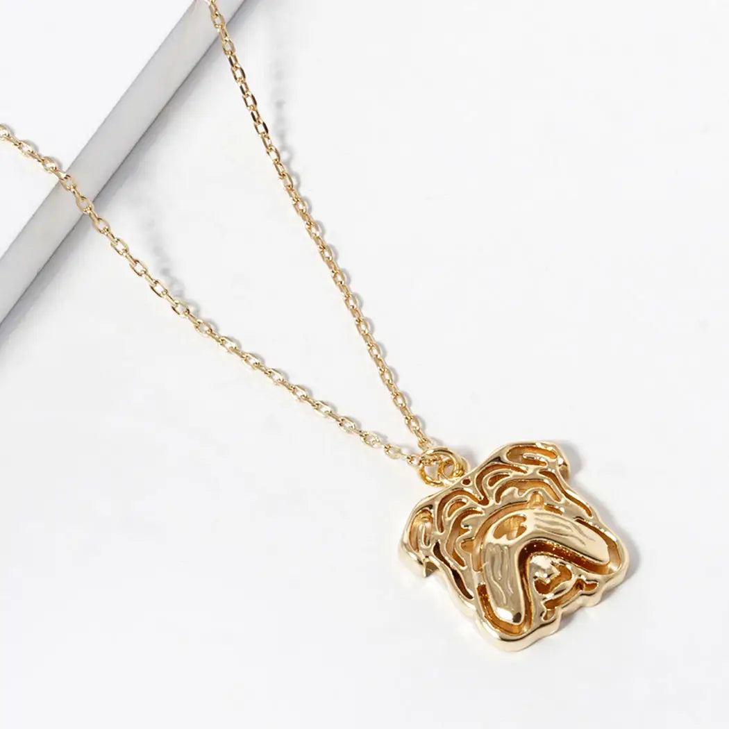 Bulldog Face Pendant Necklace