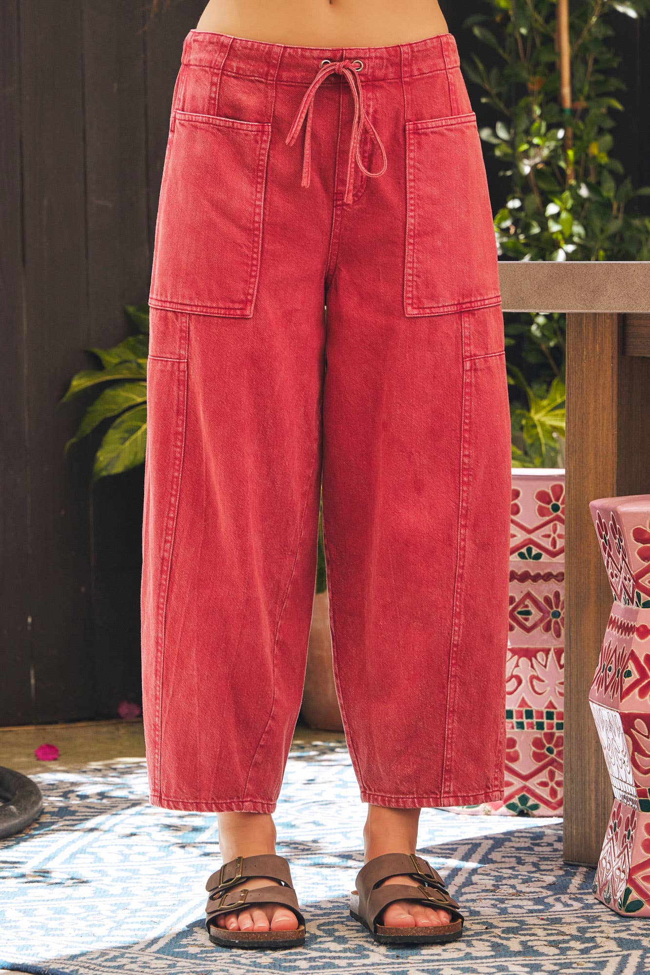 Brick Red Pants with Pockets