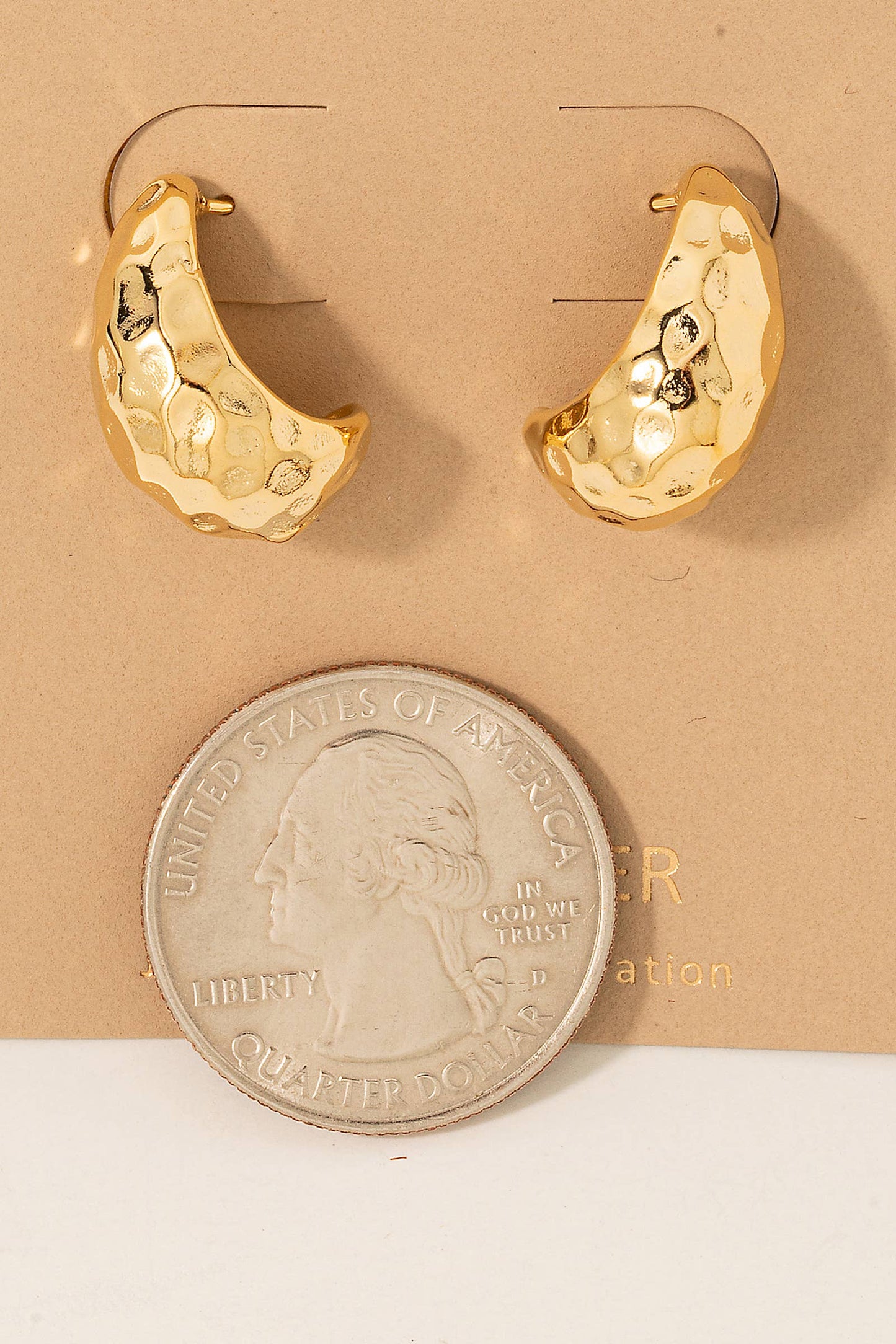 Dented Metallic Hoop Earrings