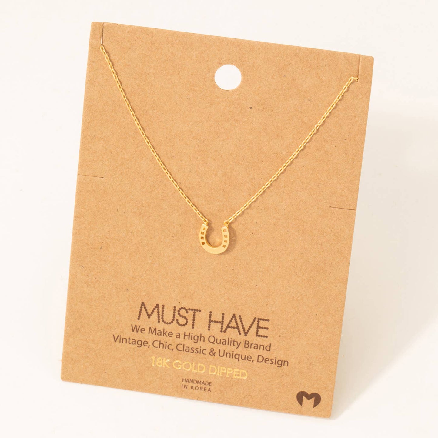 Mini Horseshoe Pendant Necklace