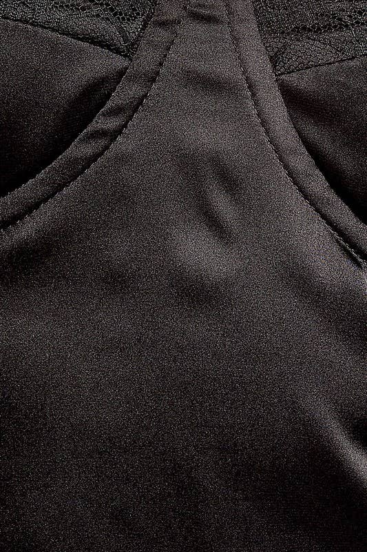 Spaghetti Strap Lace Trimmed Bias Satin Top