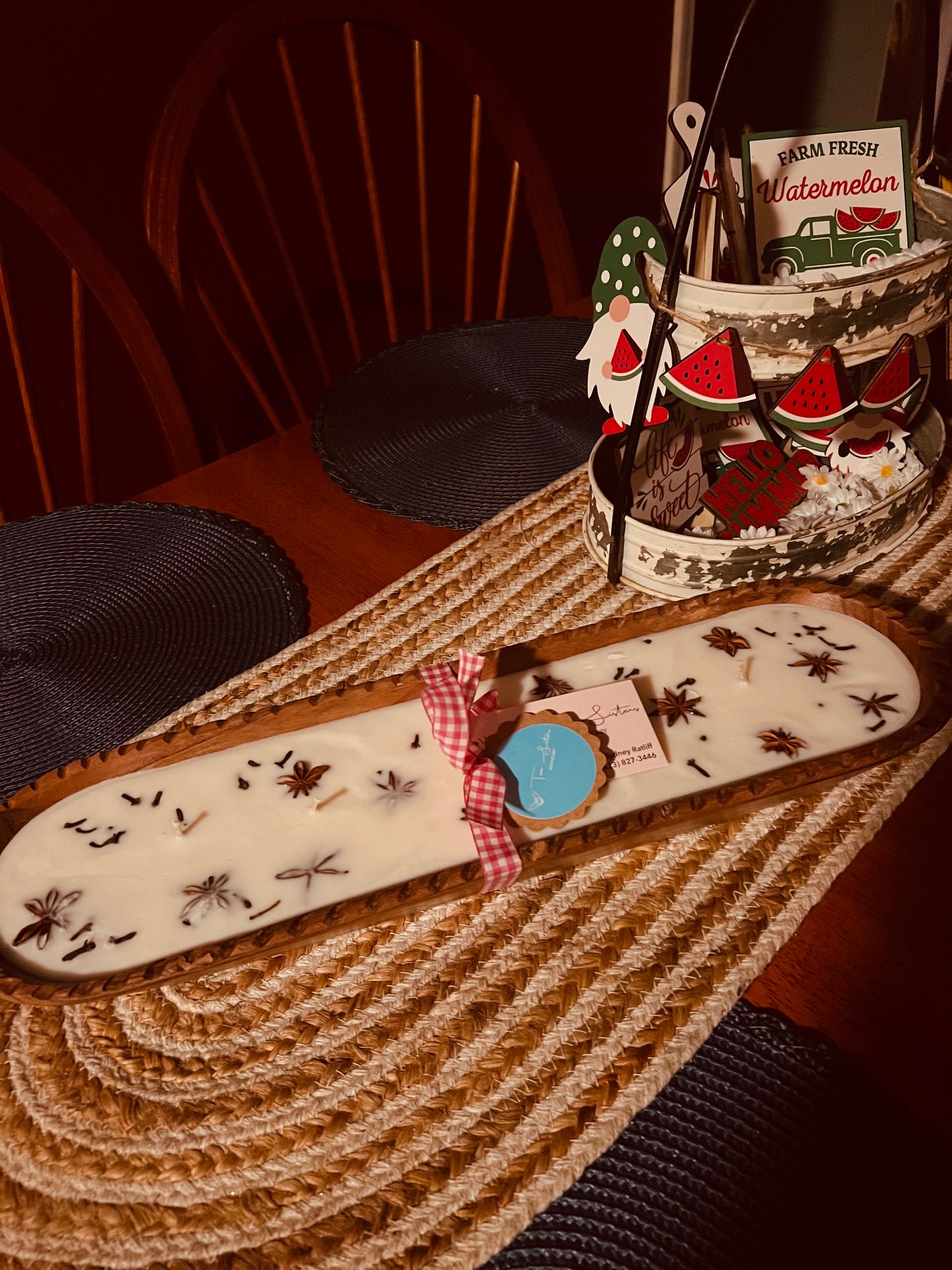 Amish Quilt Soy Dough Bowl Candle