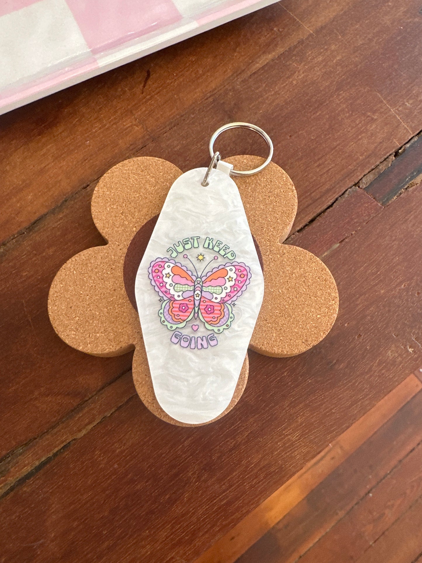 Just Keep Going Motel Keychain