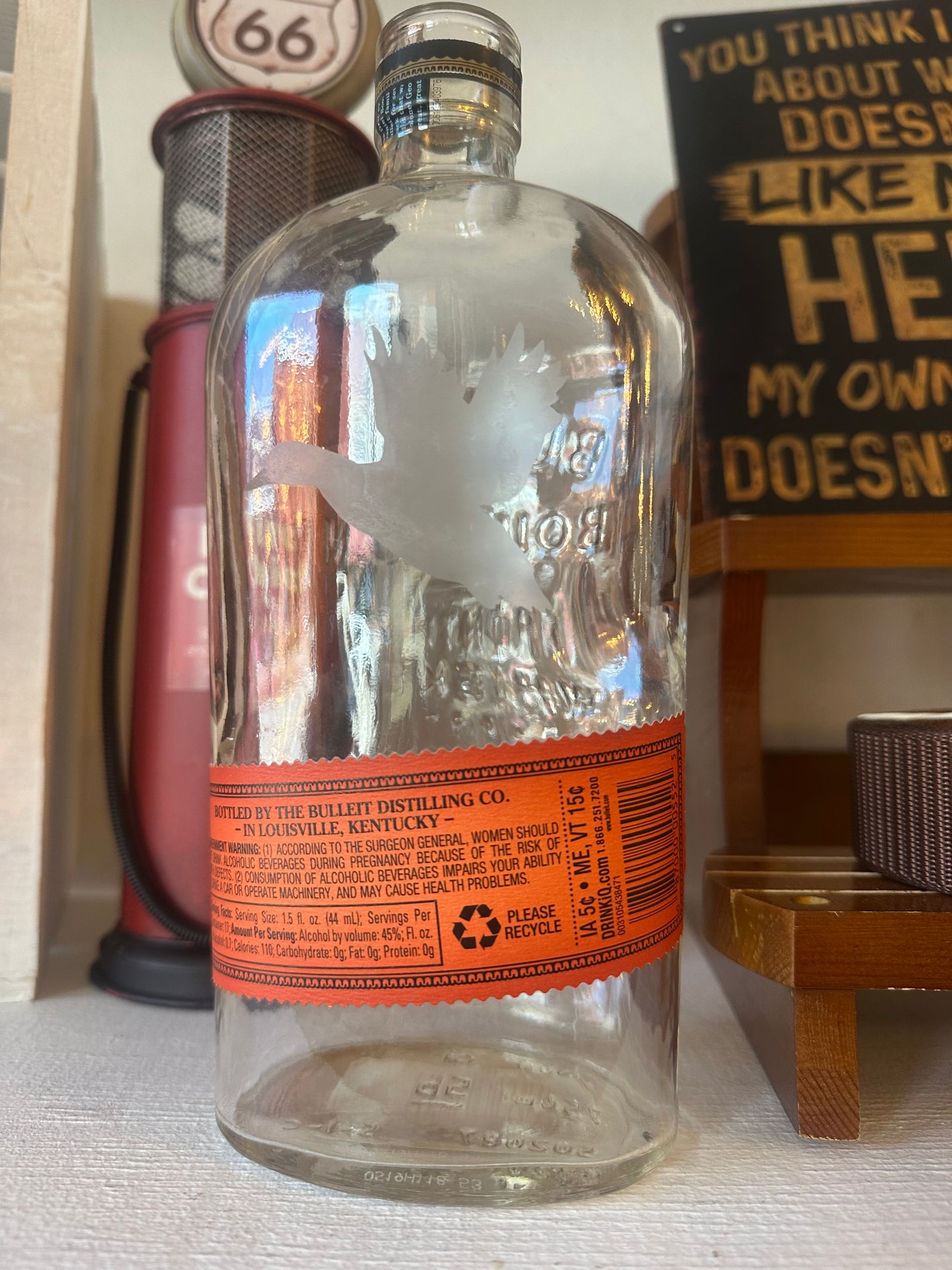 Etched Bourbon Bottle