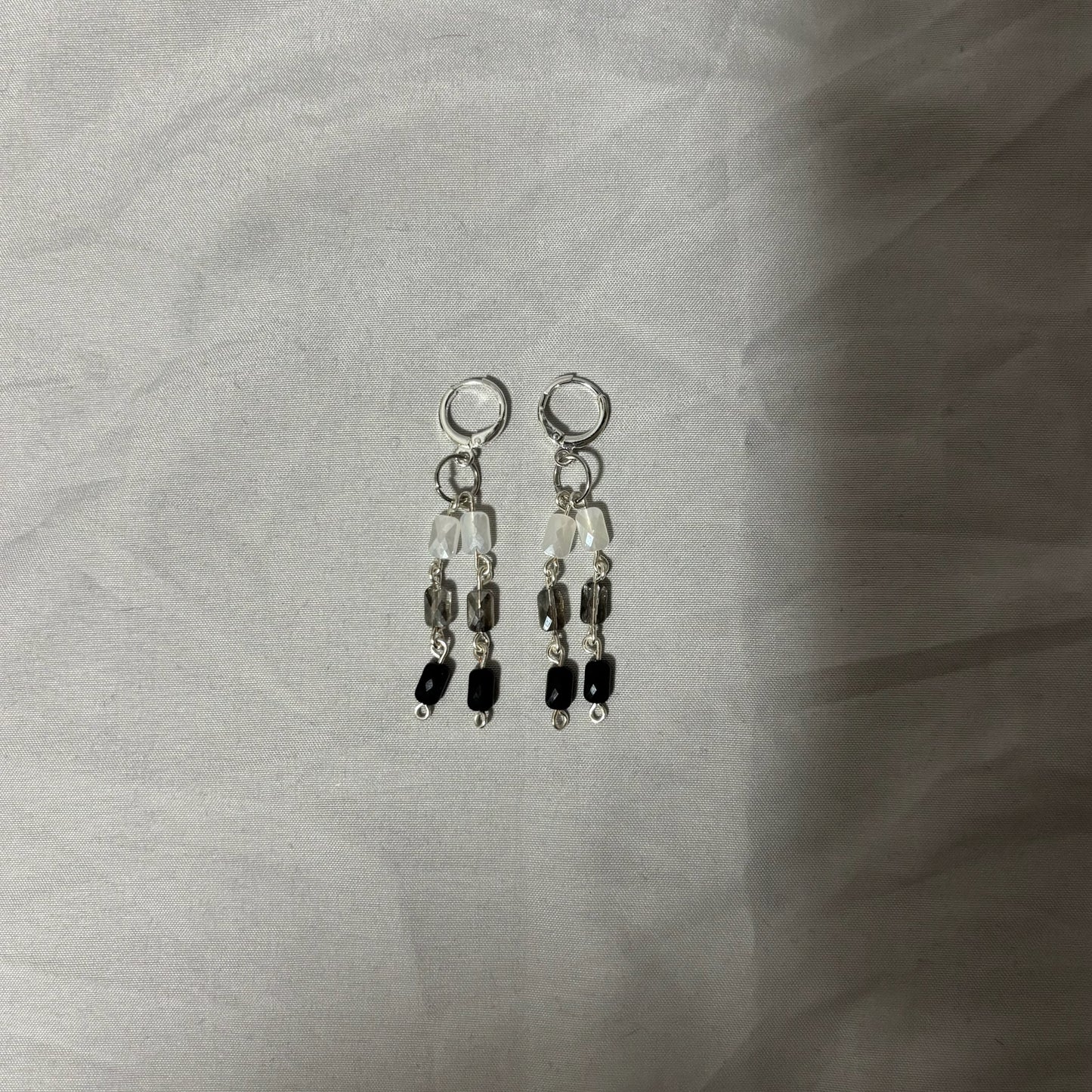 B&W Beaded Earrings