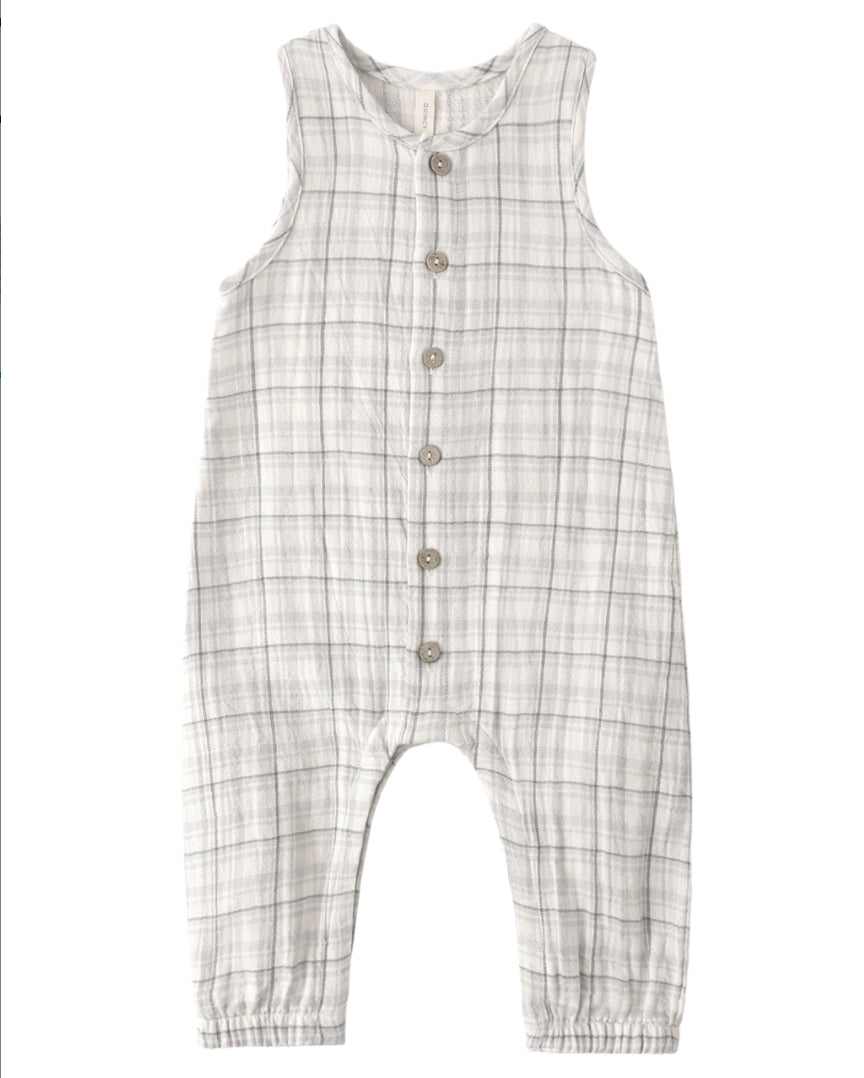 Blue Plaid Jumpsuit