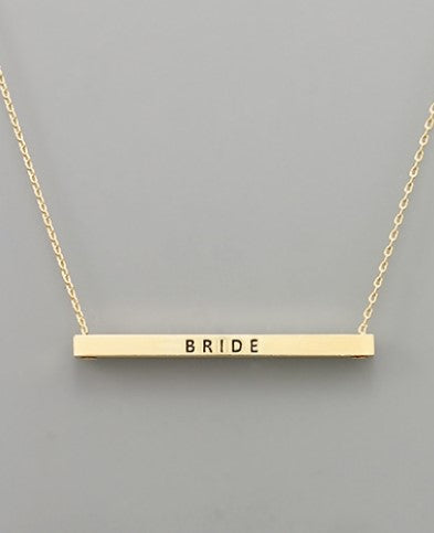 Bride Bar Necklace Small