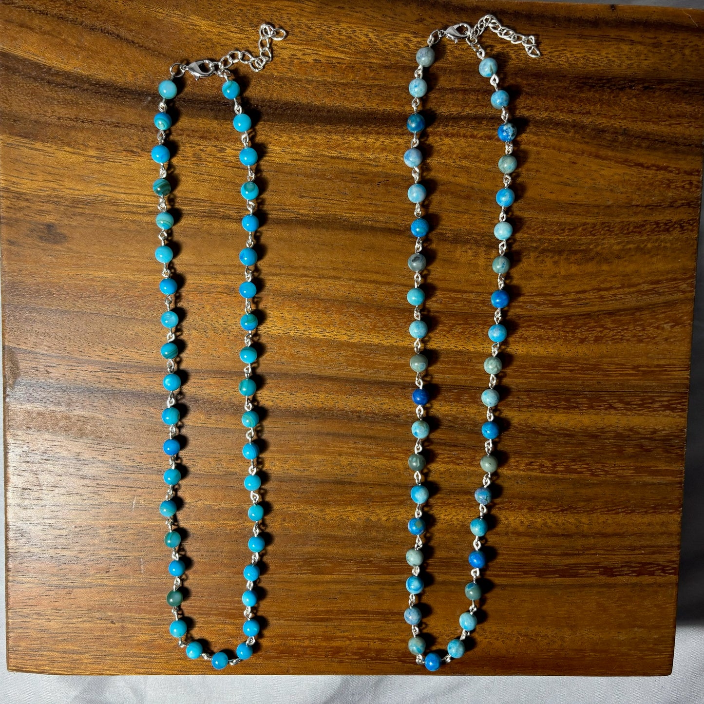 Bright Blue Stone Beaded Necklace