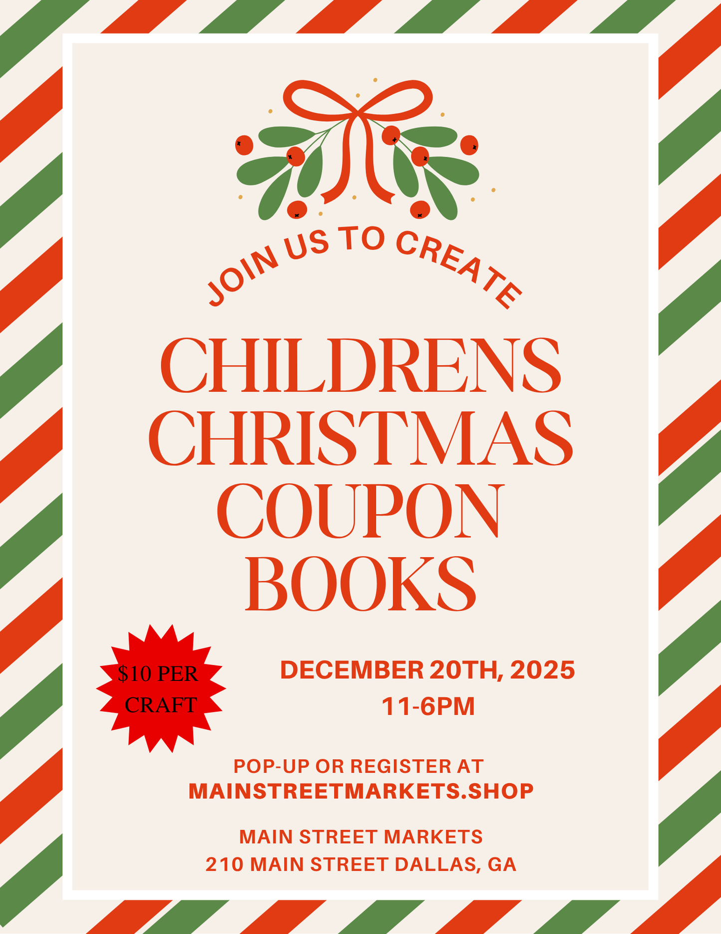 12/20/25 - Childrens Christmas Coupon Book - Dallas, Ga
