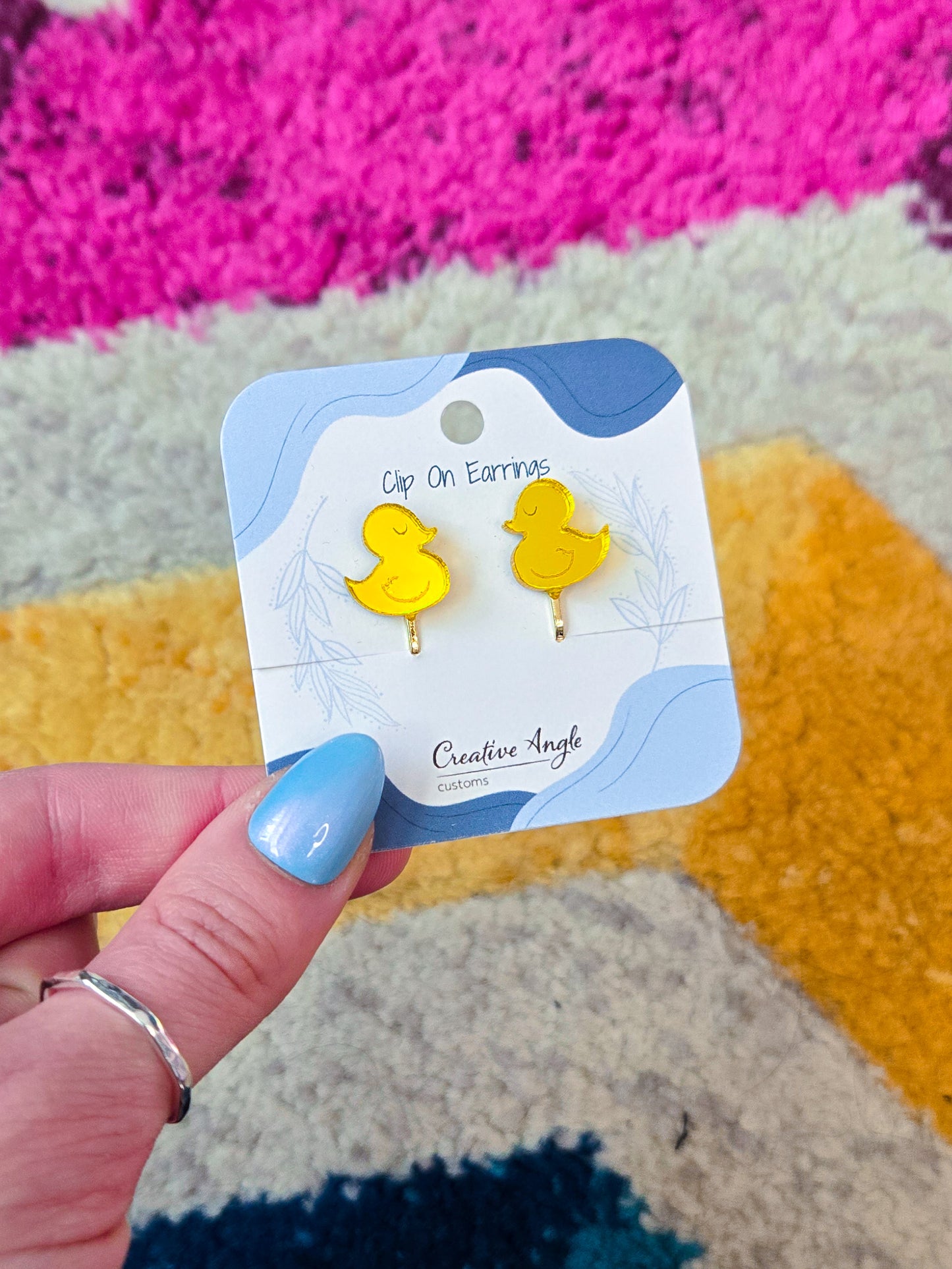 Duck Clip On Earring