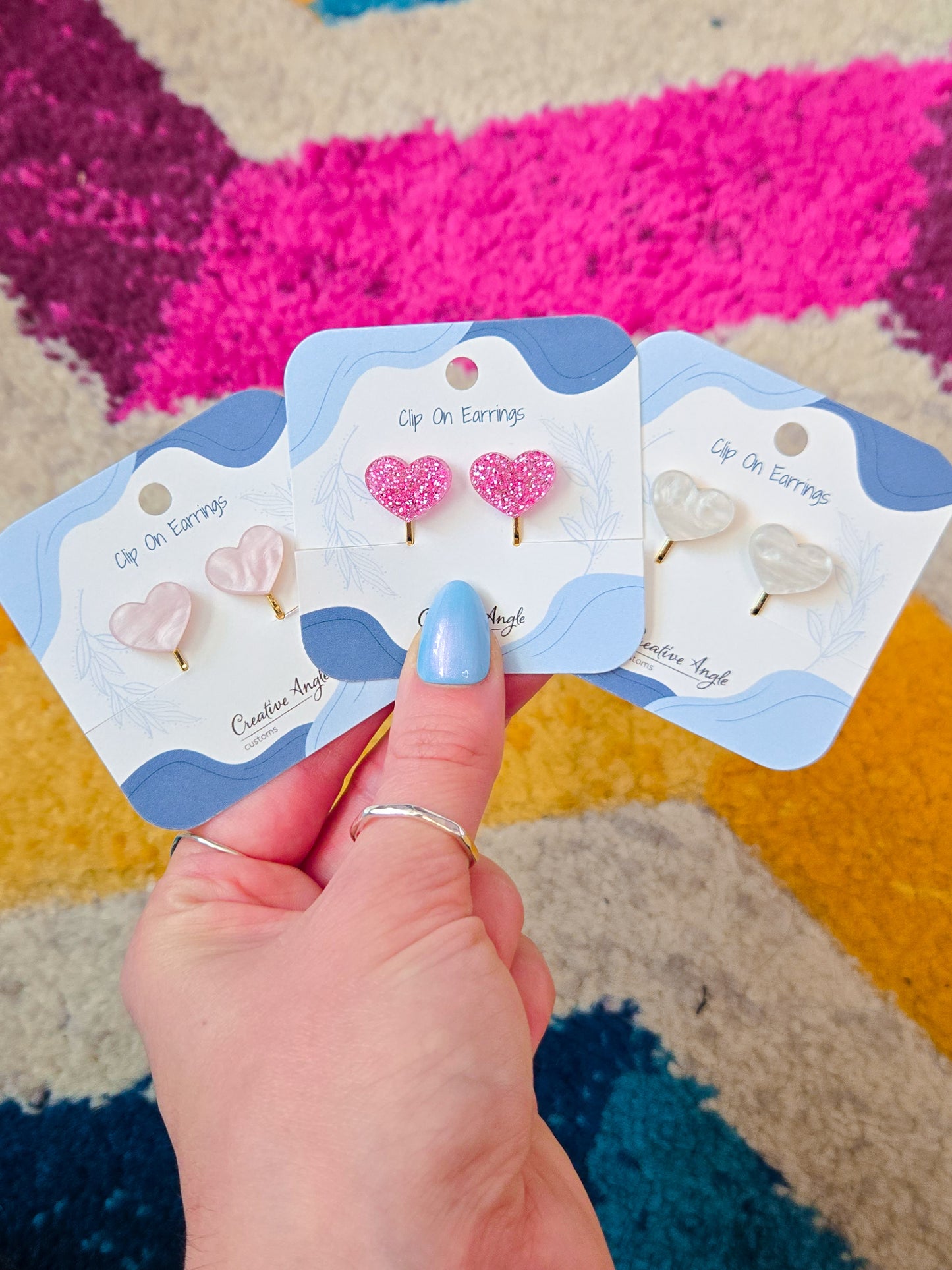 Heart Clip On Earrings