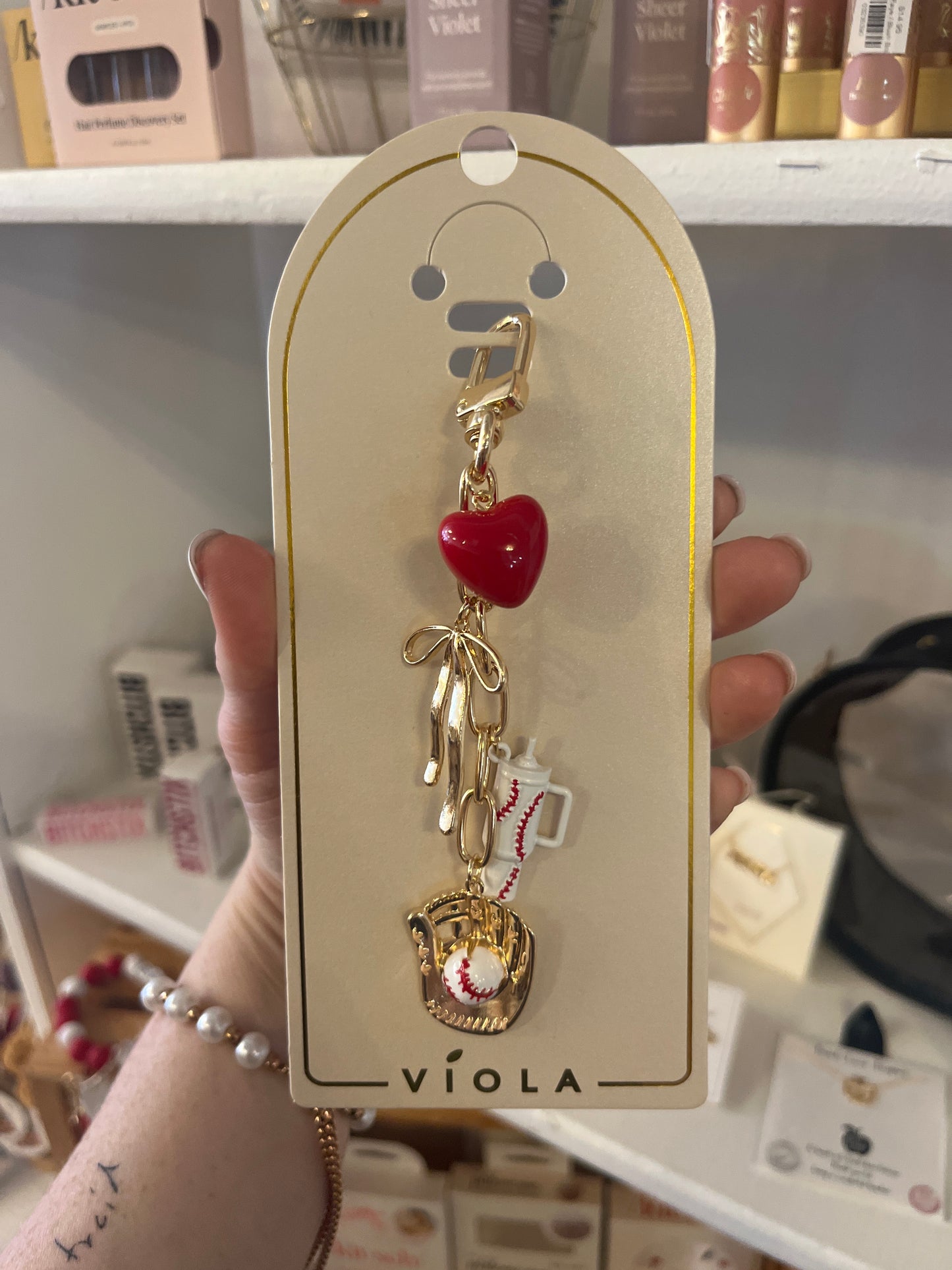 Baseball Theme Bag Charm