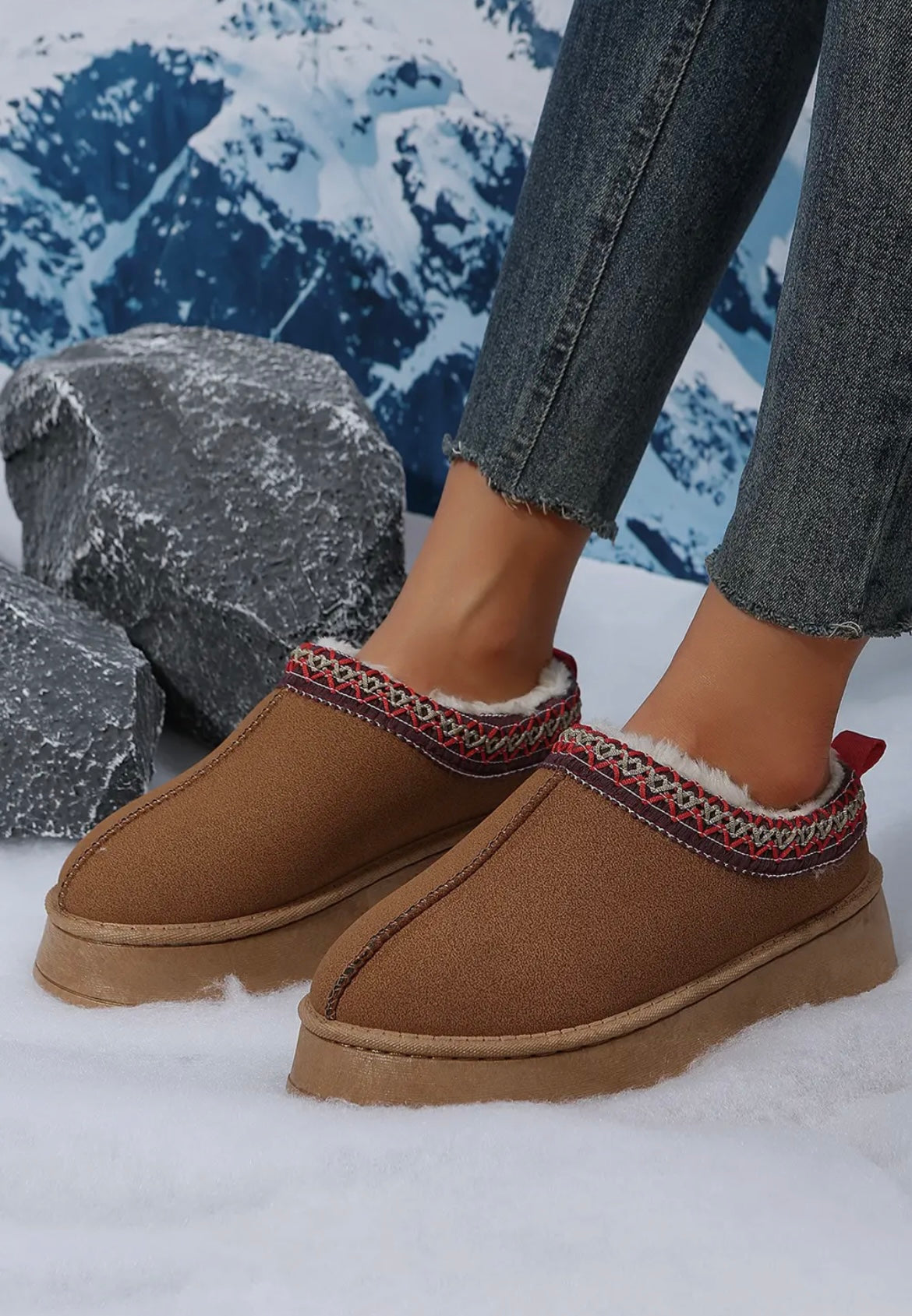 Chestnut Platform Slippers