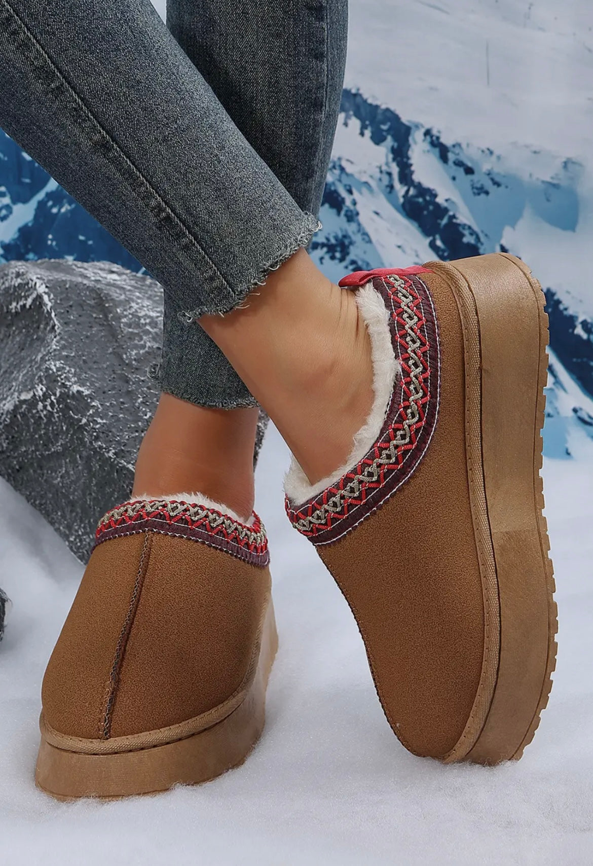 Chestnut Platform Slippers