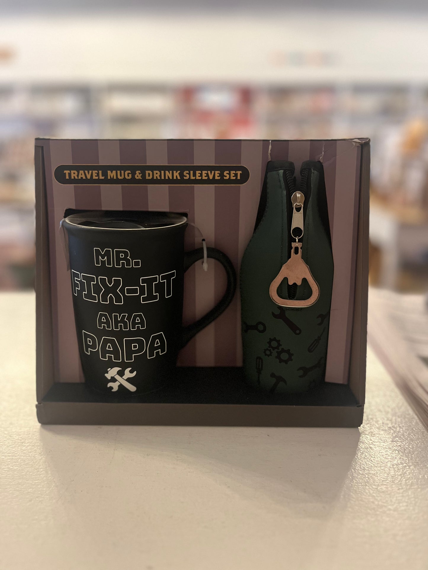 Mr. Fix It AKA Papa Travel Mug & Drink Sleeve Set