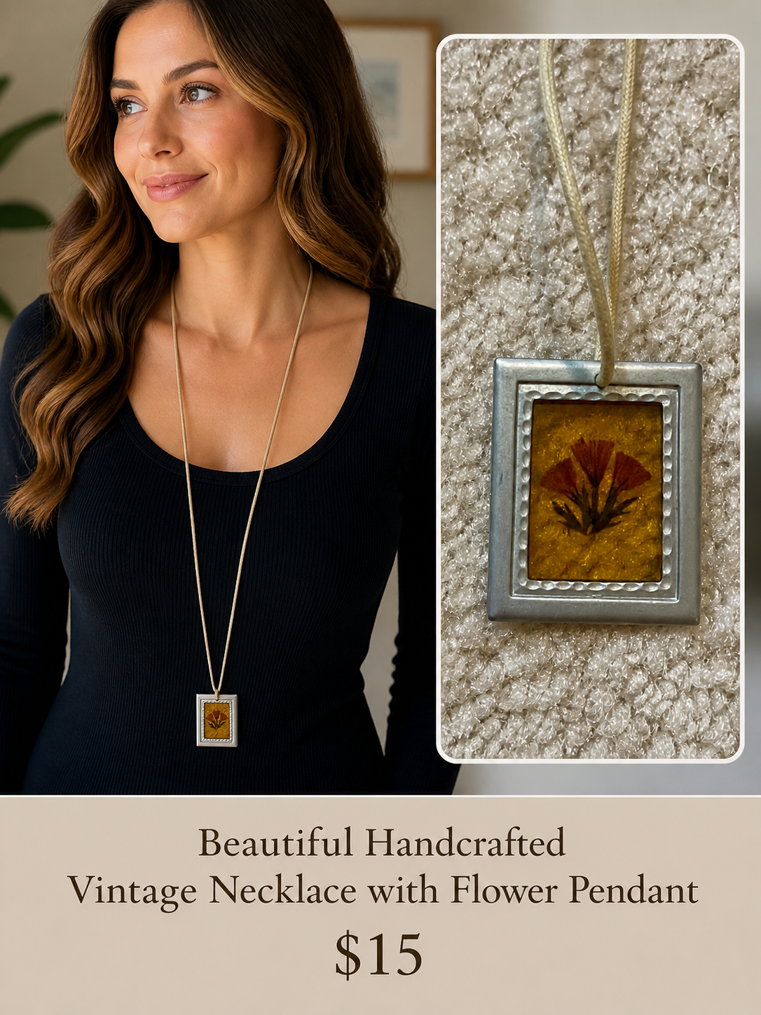 Necklace with Flower Pendant