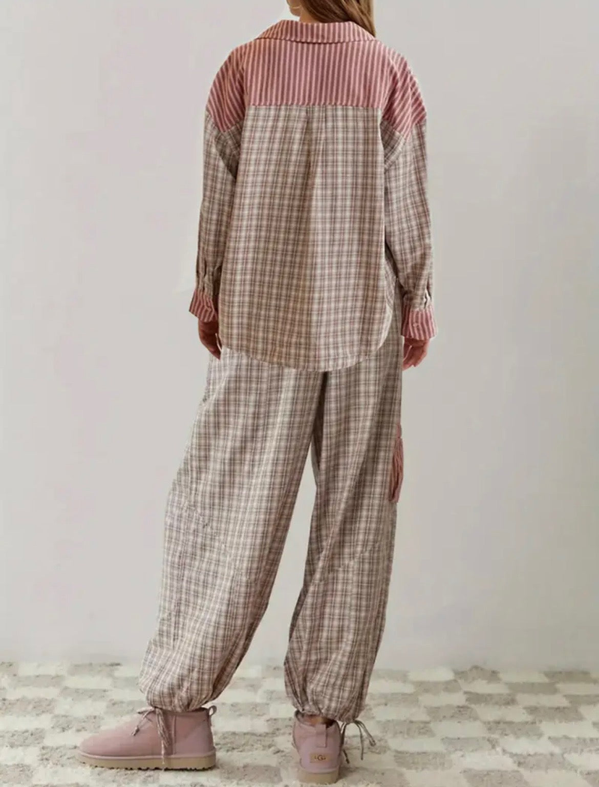 Color Block Pajama Top