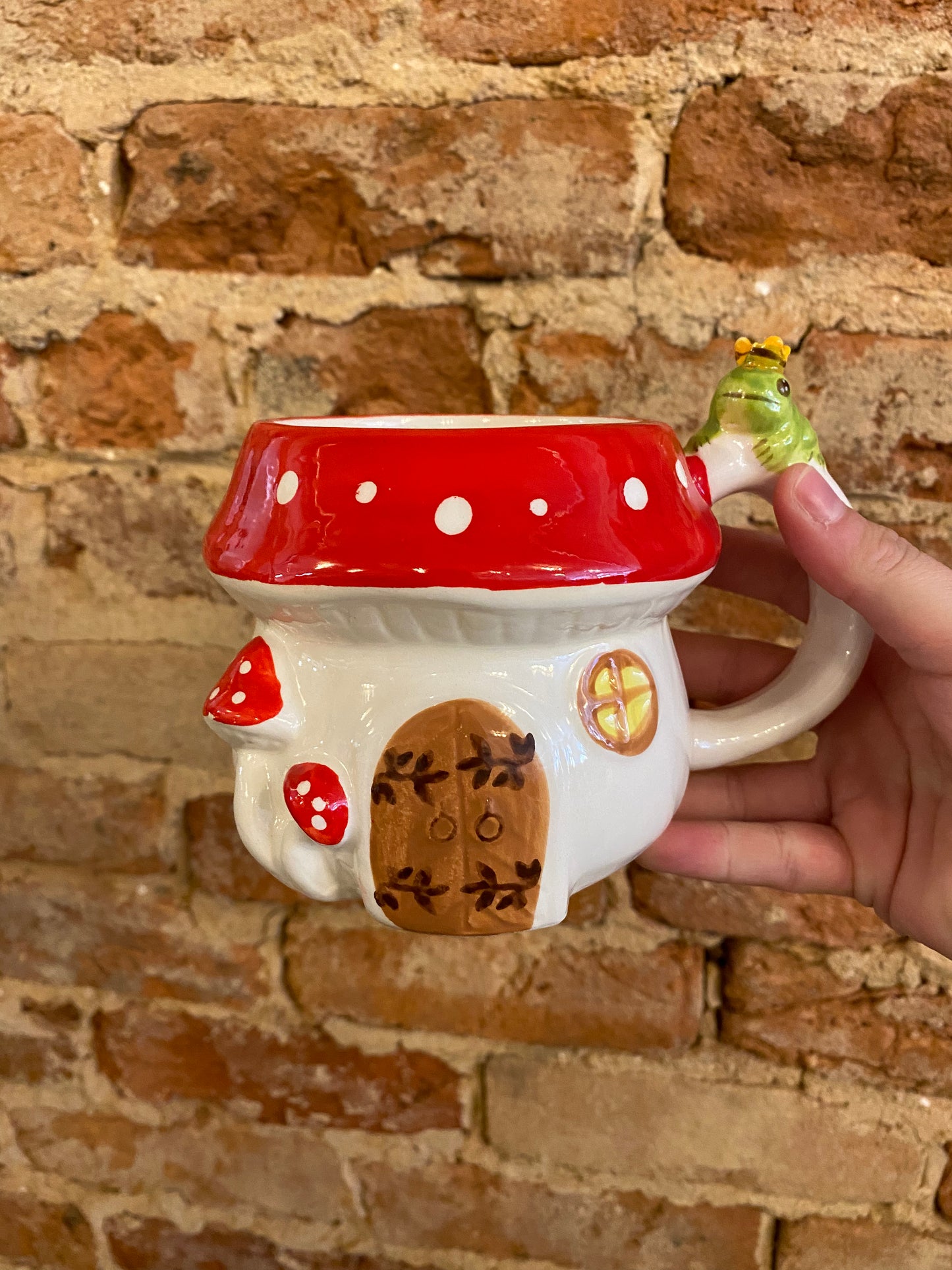 Mushroom Mug with Frog
