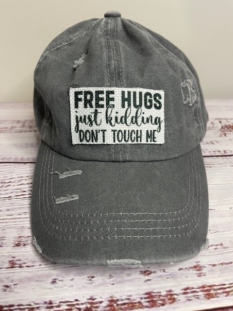 Rag Patch Ponytail Hat - Free Hugs JK
