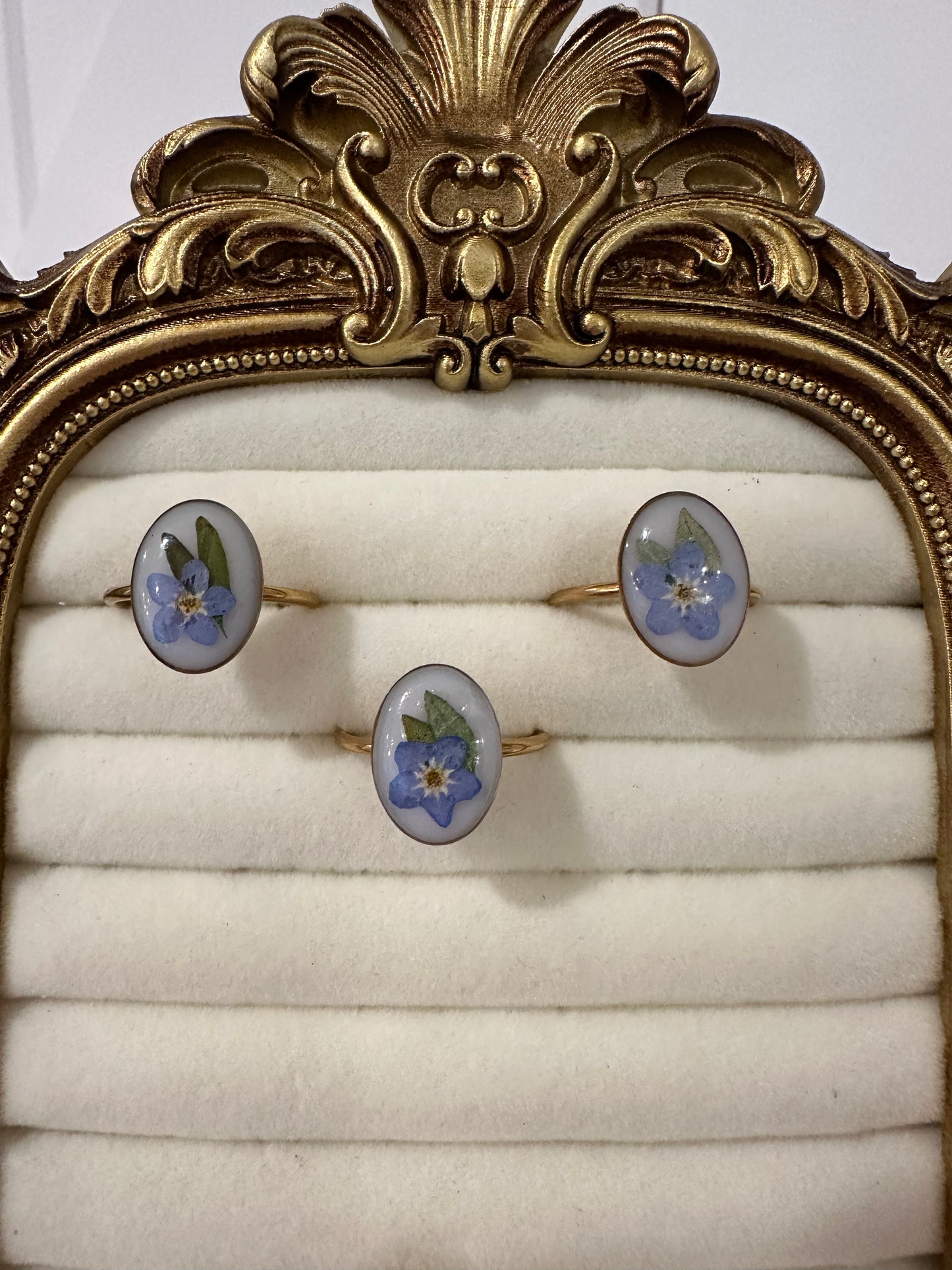 Ring with Locally Pressed Flowers