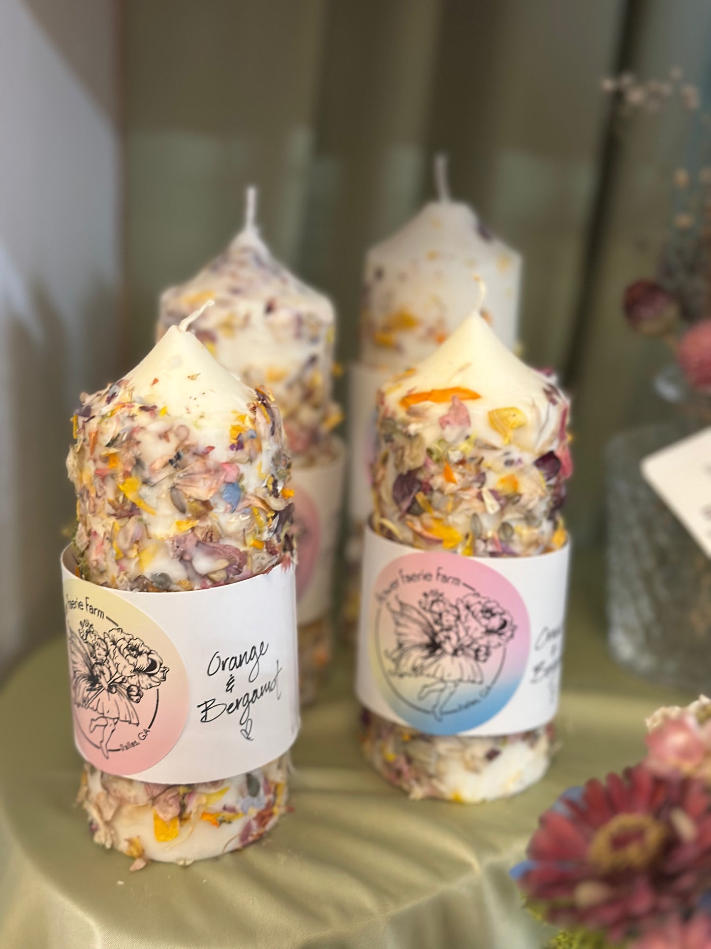 Botanical Pillar Candle