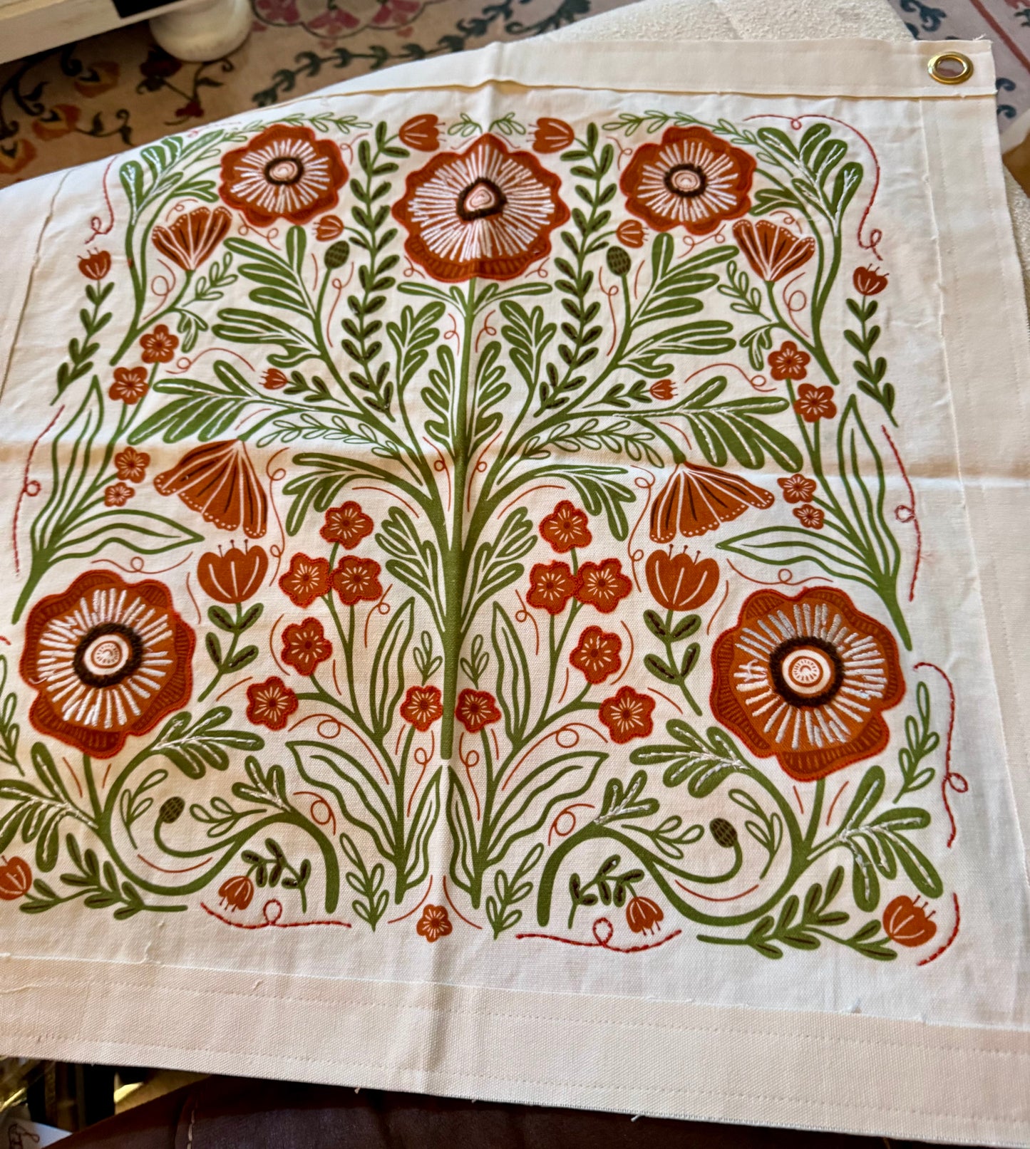 Poppies Folk Wall Banner