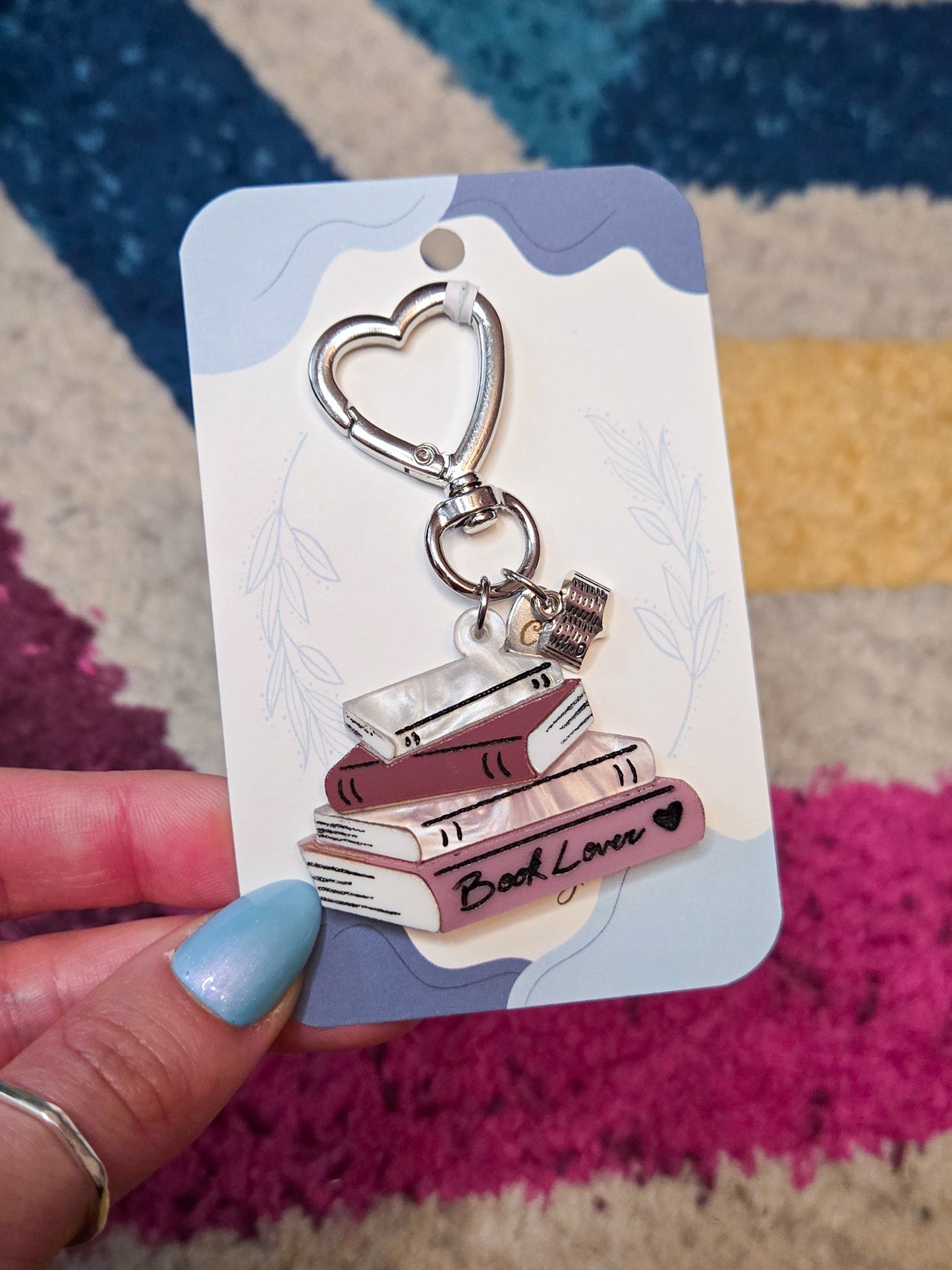 Book Lover Stack Keychain